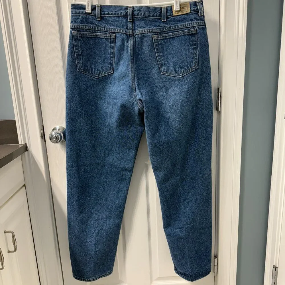 Vintage L.L. Bean USA Fleece Lined Heavy Denim Jeans Medium Wash Size 36 x 32